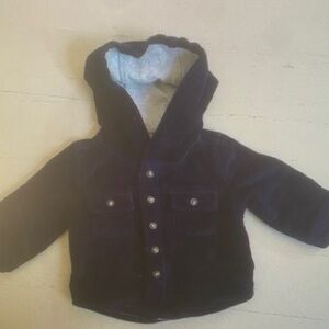 Children's Hooded Corduroy Jacket - Navy